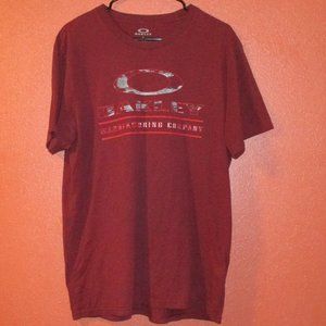 Oakley Buckle Men X Large Red Green Pink Graphic Outdoors Short Sleeve Shirt